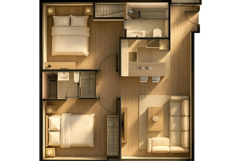 Apartmen di Dubai Land, UAE 1 bilik, 33 meter persegi № 732377 - foto 7