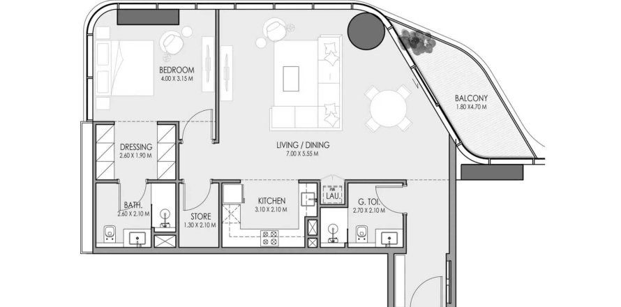 Byt v Do Hotels & Residences v Dubai, SAE 1 ložnice, 101.33 m² Č.: 706290