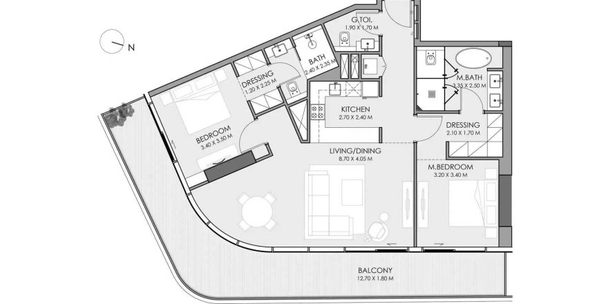 Wohnung in Dubai, VAE: 2 Schlafzimmer, 138.76 m2 Nr. 613732