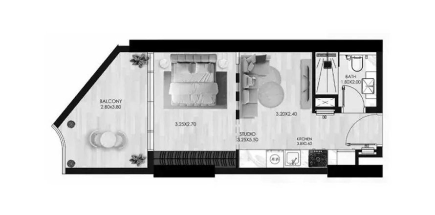 Appartement à Dubai Production City (IMPZ), Dubai, EAU: 1 pièce, 38.74 m2 № 709111