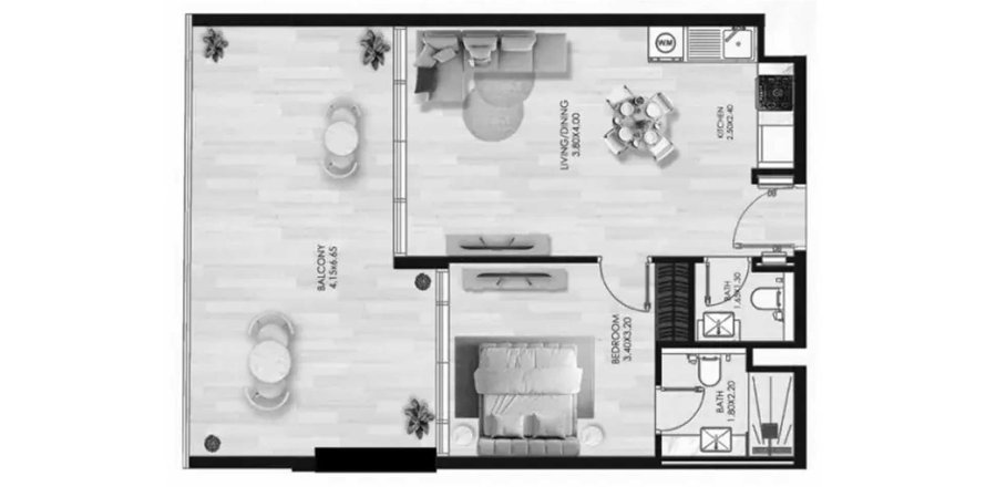 Korter asukohaga Sera Gardens by Vision asukohaga Dubai Production City (IMPZ), AÜE: 1 magamistoaga, 58.53 m² Nr 709112