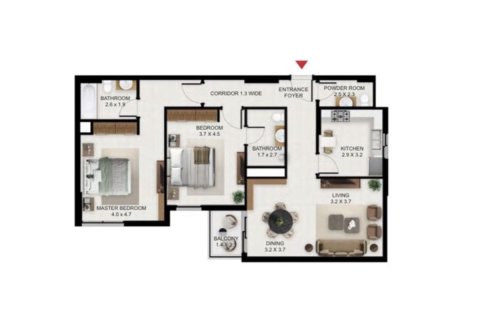 Dzīvoklis Jebel Ali, Dubaijā, AAE 2 istabas, 110.5 m2 Nr. 758196 - attēls 10