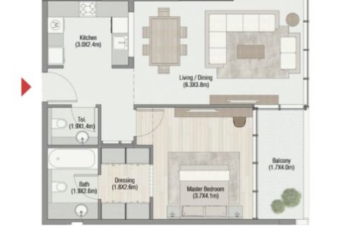 Byt v SOUTH LIVING v Dubai South (Dubai World Central), SAE 41 m² Č.: 728668 - fotografie 9