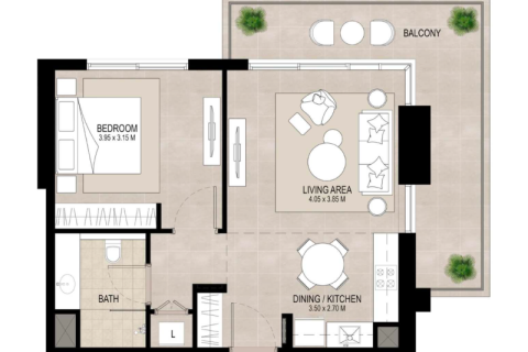 Apartman u gradu Town Square, Dubai, UAE 1 spavaća soba, 56 m2 Br. 732490 - Slika 6