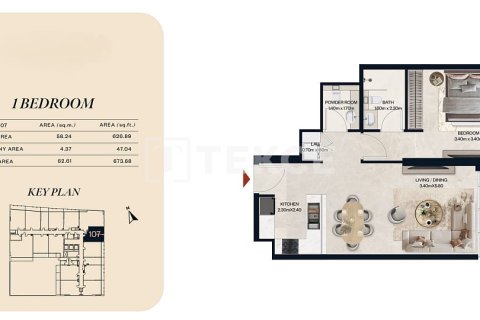 Apartman u Jumeirah Village Circle, Dubai, UAE 2 spavaćih soba, 100 m2 Br. 706429 - fotografija 18