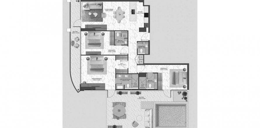 Apartmen di V-Suites by Anax di Business Bay, Dubai, UAE 2 bilik tidur, 184.69 meter persegi № 633582