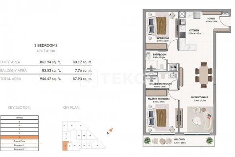 Byt v Meydan, Dubai, SAE 2 ložnice, 110 m² Č.: 634479 - fotografie 23