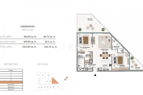 Byt v Meydan, Dubai, SAE 2 ložnice, 110 m² Č.: 634479 - fotografie 22