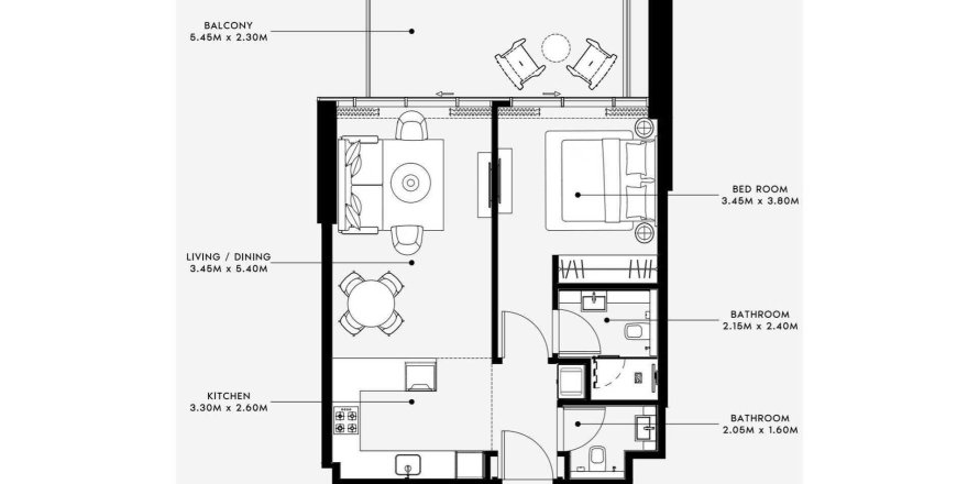 Appartement à Meydan, Dubai, EAU: 1 chambre, 72.54 m2 № 402045