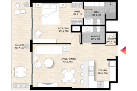 Apartman u Jumeirah Village Circle, Dubai, UAE 1 soba, 36 m2 Br. 732586 - fotografija 7