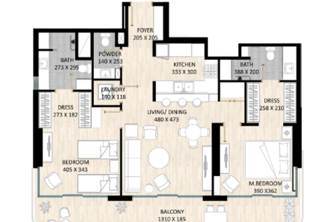 Apartman u Jumeirah Village Circle, Dubai, UAE 1 soba, 36 m2 Br. 732586 - fotografija 8