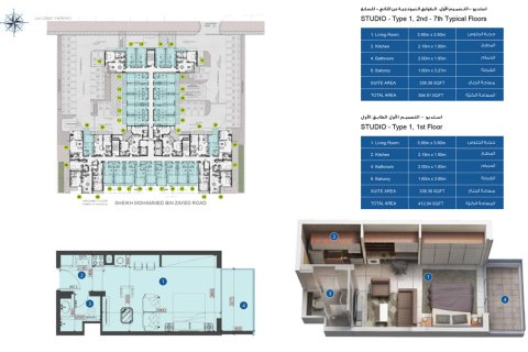 Apartmen di Dubai, UAE 1 bilik, 26 meter persegi № 728553 - foto 7