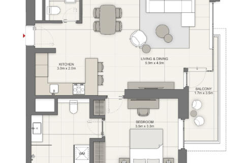 شقة للبيع في مرسى دبي، دبي، الإمارات العربية المتحدة 1 غرفة نوم ، 69 متر مربع ، رقم 690018 - صورة 12