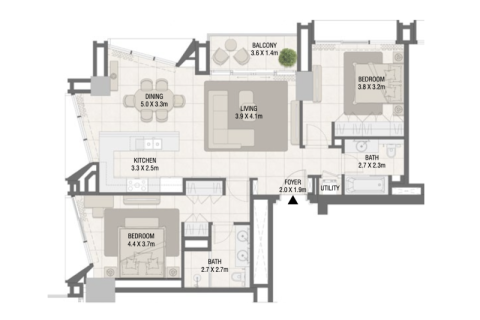 Dzīvoklis Dubai Design Districtjā, AAE 1 istaba, 74 m2 Nr. 690020 - attēls 8