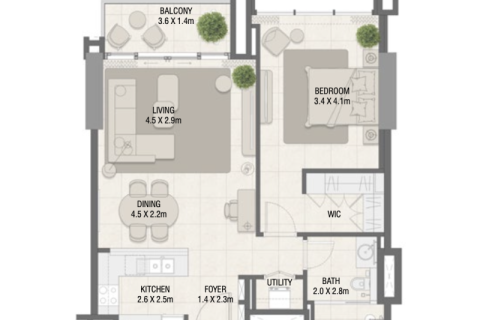 Dzīvoklis Dubai Design Districtjā, AAE 1 istaba, 74 m2 Nr. 690020 - attēls 7