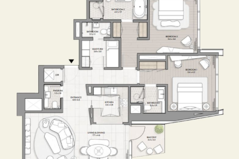 Apartment sa Al Maryah Island, Abu Dhabi, UAE 1 silid-tulugan, 85 sq.m. № 690015 - larawan 11