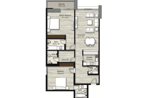 شقة للبيع في مرسى دبي، دبي، الإمارات العربية المتحدة 1 غرفة نوم ، 116 متر مربع ، رقم 690019 - صورة 9