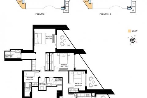 Huoneisto WAVES OPULENCE Mohammed Bin Rashid City, Dubai, Arabiemiraatit 3 makuuhuonetta, 215 m2 № 637116 - kuva 4