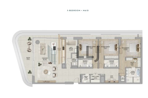 Dzīvoklis Abu Dhabijā, AAE 3 istabas, 228.1 m2 Nr. 669028 - attēls 14