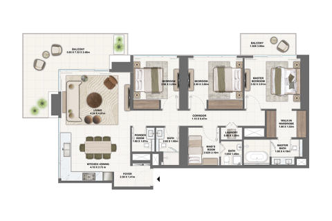 Apartment in Dubai Creek Harbour (The Lagoons), UAE 1 bedroom, 69 sq.m. № 690182 - photo 6