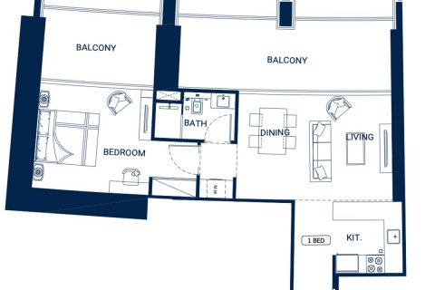 Apartmen di Business Bay, Dubai, UAE 1 bilik tidur, 87.1 meter persegi № 638371 - foto 10