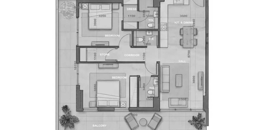 Dzīvoklis Sky Harmony by Peace Homes Jumeirah Village Circle, Dubaijā, AAE 2 istabas, 119.01 m2 Nr. 719560