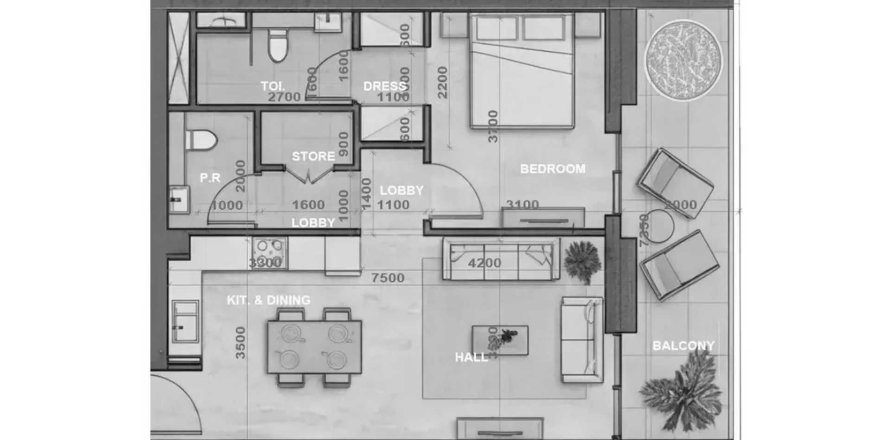Apartemen di Sky Harmony by Peace Homes di Jumeirah Village Circle, Dubai, UEA 1 kamar tidur, 74.13 m2 nomor 719556