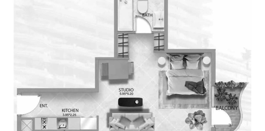 Appartement in Jumeirah Village Circle, Dubai, VAE 1 kamer, 44.54 vr.m. nr 707448