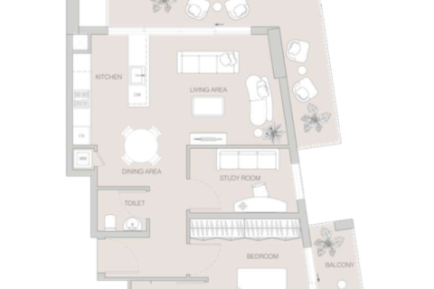 Jumeirah Village Triangle, Dubai, संयुक्त अरब अमीरात में अपार्टमेंट, 1 बेडरूम, 69 वर्ग मीटर, संख्या 690306 - फ़ोटो 6