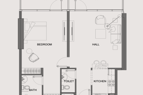 Huoneisto Business Bay, Dubai, Arabiemiraatit 1 huone, 44 m2 № 690303 - kuva 4