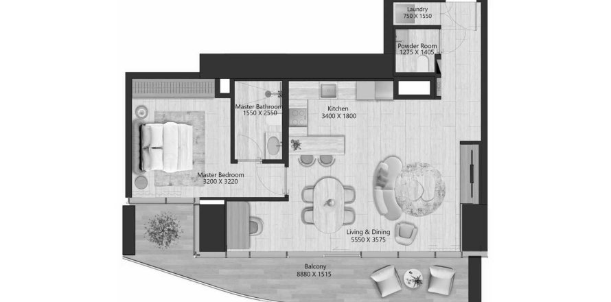 Квартира в IL Vento в Maritime City, Дубай, ОАЭ 2 комнаты, 89.2м2 № 659741