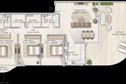 Apartmen di Dubai, UAE 2 bilik tidur, 145.5 meter persegi № 644962 - foto 10