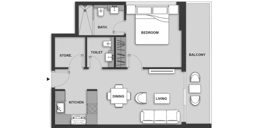 Wohnung MAISON ELYSEE 3 in Jumeirah Village Circle, Dubai, VAE: 1 Schlafzimmer, 66.15 m2 Nr. 573872