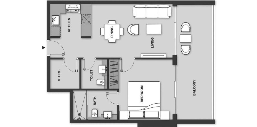 Wohnung MAISON ELYSEE 3 in Jumeirah Village Circle, Dubai, VAE: 1 Schlafzimmer, 71.26 m2 Nr. 713466