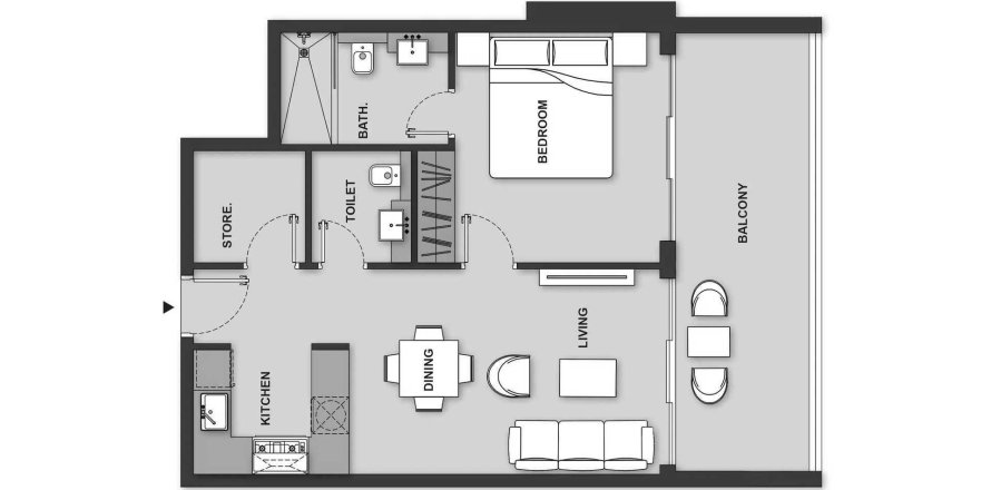 شقة MAISON ELYSEE 3 في دائرة قرية جميرا، دبي 1 غرفة نوم ، 71.35 متر مربع . ر قم 713465