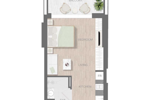 Jumeirah Village Circle, Dubai, संयुक्त अरब अमीरात में अपार्टमेंट, 1 कमरा, 39 वर्ग मीटर, संख्या 732784 - फ़ोटो 5