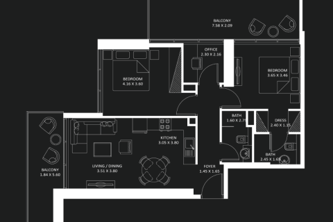 Huoneisto Jumeirah Village Circle, Dubai, Arabiemiraatit 1 huone, 36 m2 № 732790 - kuva 7