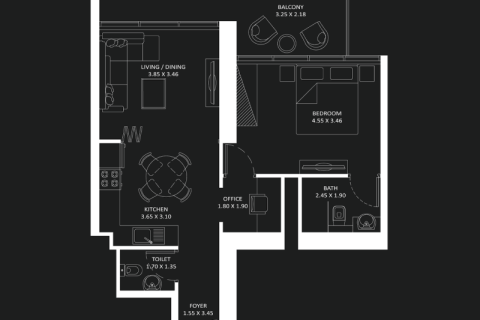 Huoneisto Jumeirah Village Circle, Dubai, Arabiemiraatit 1 huone, 36 m2 № 732790 - kuva 5