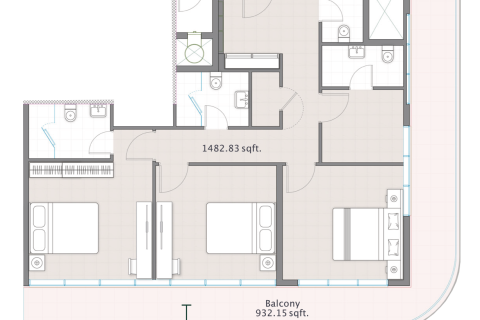 Apartmen di Al Reem Island, Abu Dhabi, UAE 3 bilik tidur, 224 meter persegi № 717099 - foto 5