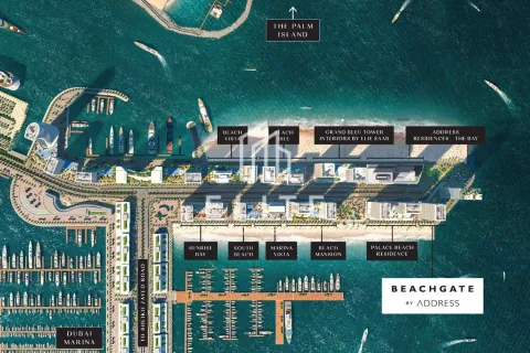 Apartmen di Dubai Harbour, Dubai, UAE 2 bilik tidur, 115 meter persegi № 640677 - foto 1