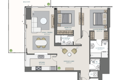 Lägenhet till försäljning i Dubai, UAE 1 sovrum Nr. 690278 - fotografi 5