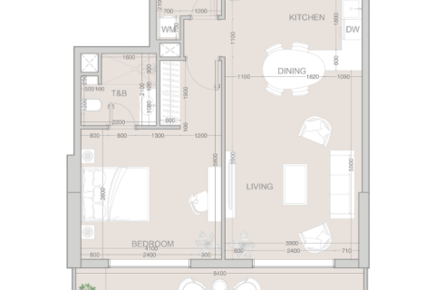 Διαμέρισμα σε Jumeirah Village Triangle, Dubai, ΗΑΕ 1 δωμάτιο, 43 τ.μ. Αρ. 690282 - φωτογραφία 3