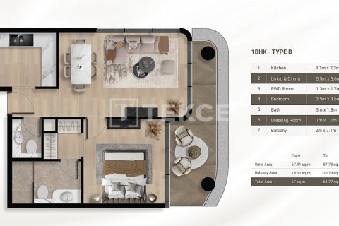 Apartmán v Dubai, SAE 1 spálňa, 72 m2 č. 697491 - Fotografia 14