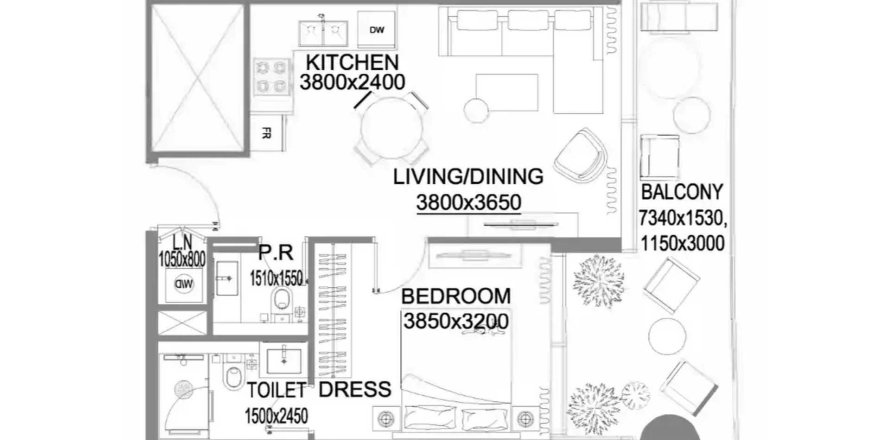 Korter asukohaga The WOW Tower asukohaga Dubai Land, AÜE: 1 magamistoaga, 64.65 m² Nr 705479