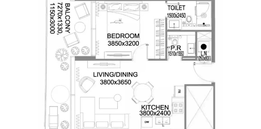 Korter asukohaga The WOW Tower asukohaga Dubai Land, AÜE: 1 magamistoaga, 62.9 m² Nr 705478
