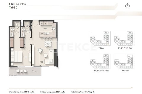 Apartment in Meydan, Dubai, UAE 1 bedroom, 64 sq.m. № 719562 - photo 24