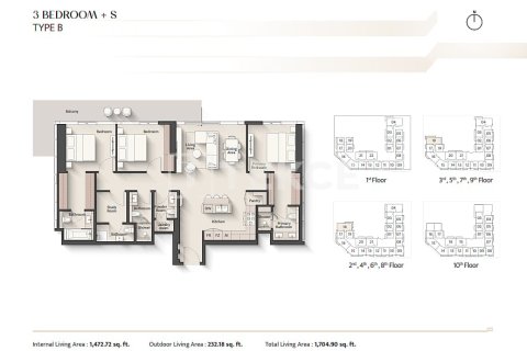 Apartment in Meydan, Dubai, UAE 1 bedroom, 64 sq.m. № 719562 - photo 18