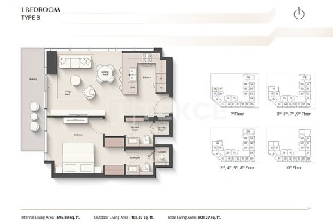 Apartment in Meydan, Dubai, UAE 1 bedroom, 64 sq.m. № 719562 - photo 25
