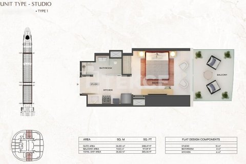Apartamento en venta en Dubai, EAU 1 dormitorio, 69 m2 № 758123 - foto 25