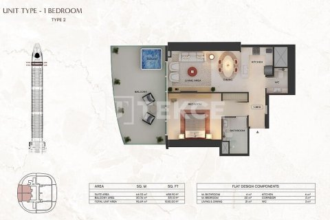 Apartamento en venta en Dubai, EAU 1 dormitorio, 69 m2 № 758123 - foto 18